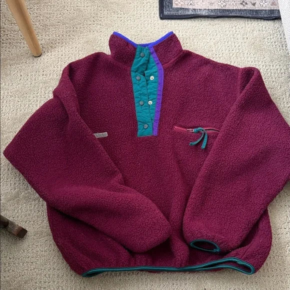 Vintage Columbia Burgundy Fleece Pullover - Picture 1 of 4